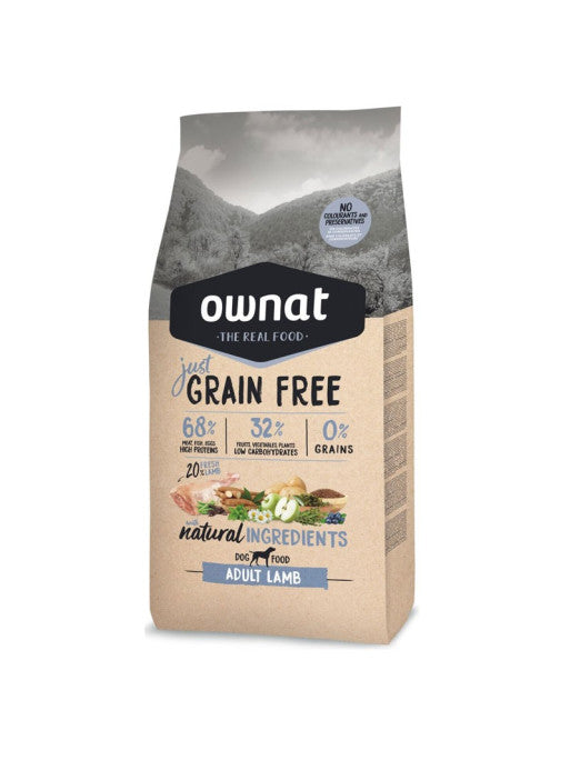 Croquettes Just Grain Free Adult Lamb Ownat 14 kg