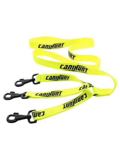 Laisse tripleur plate 3 x 0.3 x 150 cm avec tripleur CaniHunt