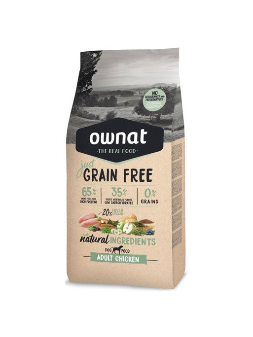 Croquettes Just Grain Free Adult Chicken Ownat 14 kg