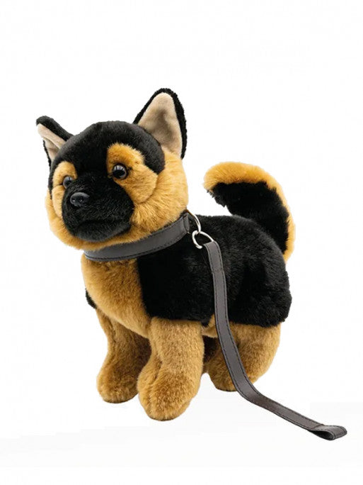 Peluche berger allemand avec laisse 23cm Nature de Brenne