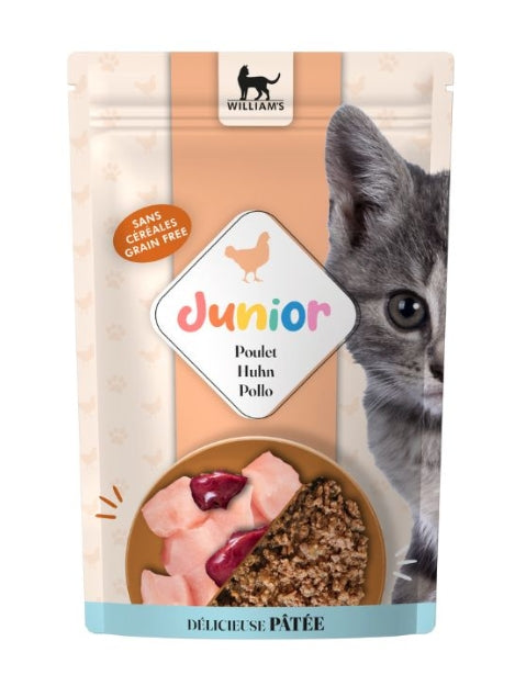 Pâtée pour chat junior Optimal poulet 85g William's