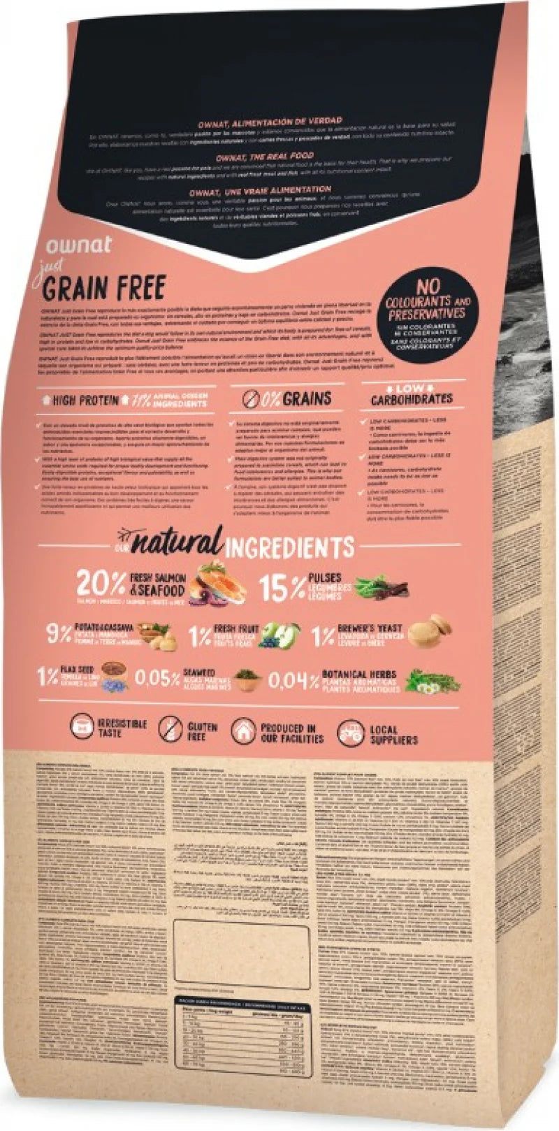 Croquettes Just Grain Free Salmon & Seafood Ownat 14 kg