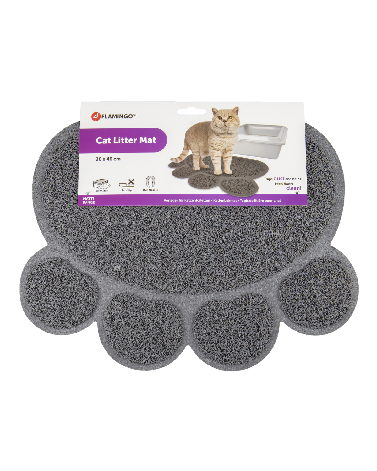 Tapis pour bac a litière gris 30x40cm