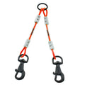 Accouple X-TREME 2 chiens câble métallique gainé 25cm diam3/5mm – 2 mousquetons – Orange