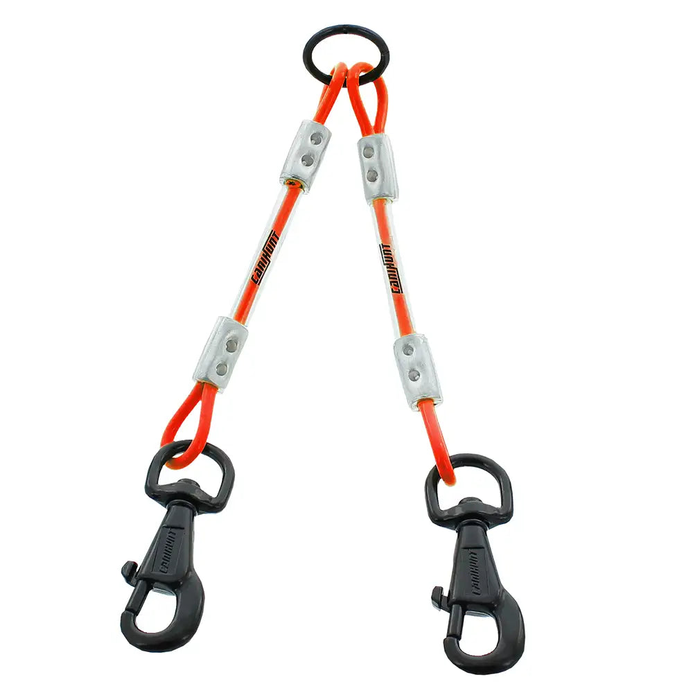 Accouple X-TREME 2 chiens câble métallique gainé 25cm diam3/5mm – 2 mousquetons – Orange