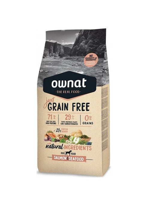 Croquettes Just Grain Free Salmon & Seafood Ownat 14 kg