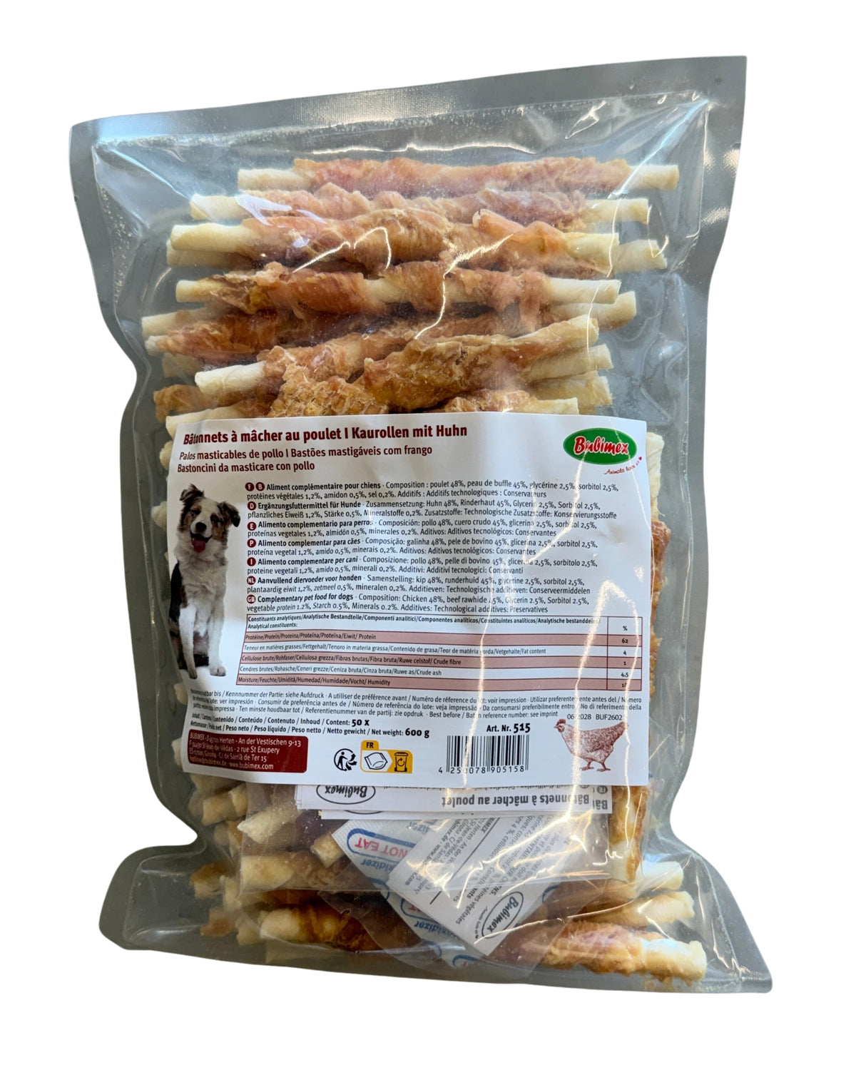 Bâtonnets à mâcher peau de buffle/poulet