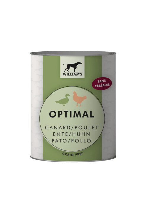 Pâtée William's Optimal Canard/ Poulet 800g