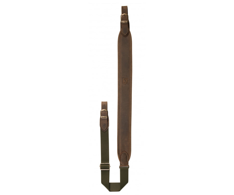 Bretelle pour carabine en cuir avec attache métallique