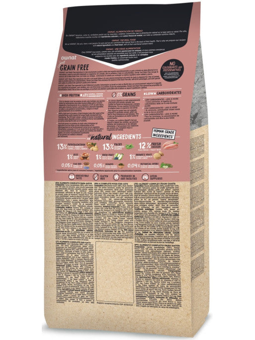 Croquettes Just Grain Free Adult Chicken chat Ownat 3 kg